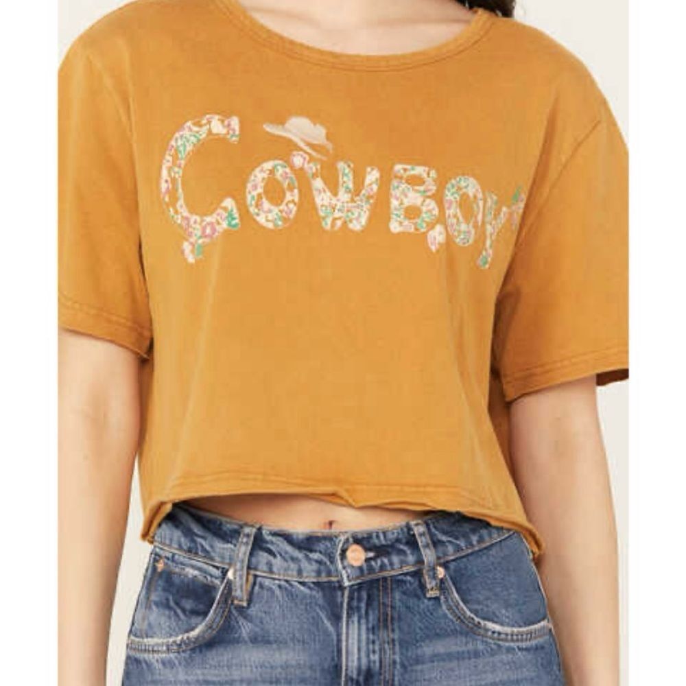 Miss Me Boxy Fit Cowboy Top Women Size S